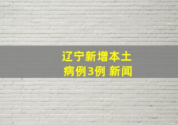 辽宁新增本土病例3例 新闻